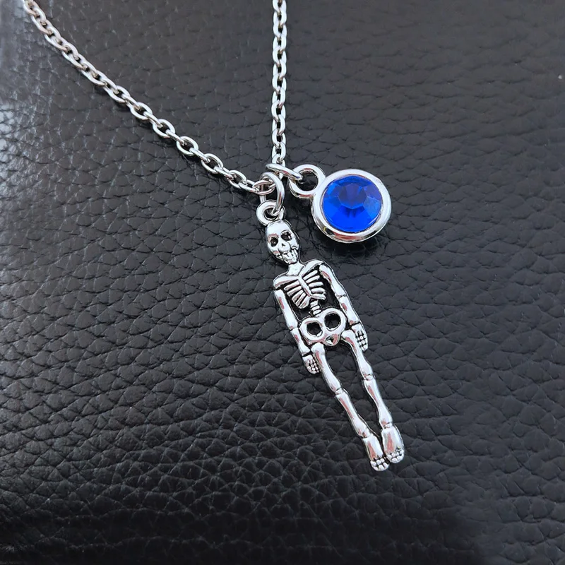 1 шт. винтажное ожерелье в стиле панк с пиратским черепом и камнем на день