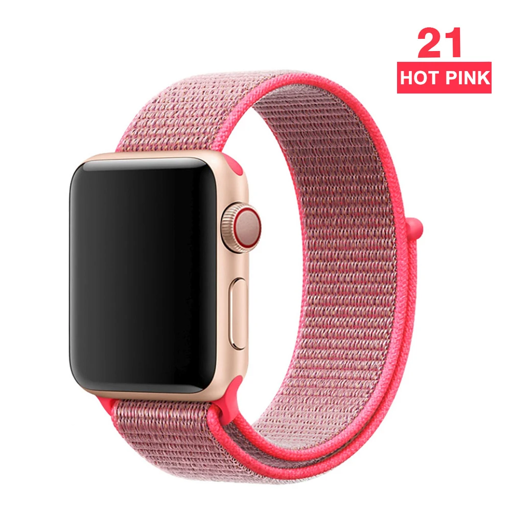 Hibiscus Ремешок для наручных часов Apple Watch серии 3/2/1 38 мм 42 мм мягкий нейлон дышащий сменный ремешок Спортивные петли для наручных часов iwatch серии 4 5 40 мм 44 мм - Цвет ремешка: Hibiscus