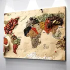 Картина Карта Специй Мира красочная Картина на холсте, современный домашний декор комнаты