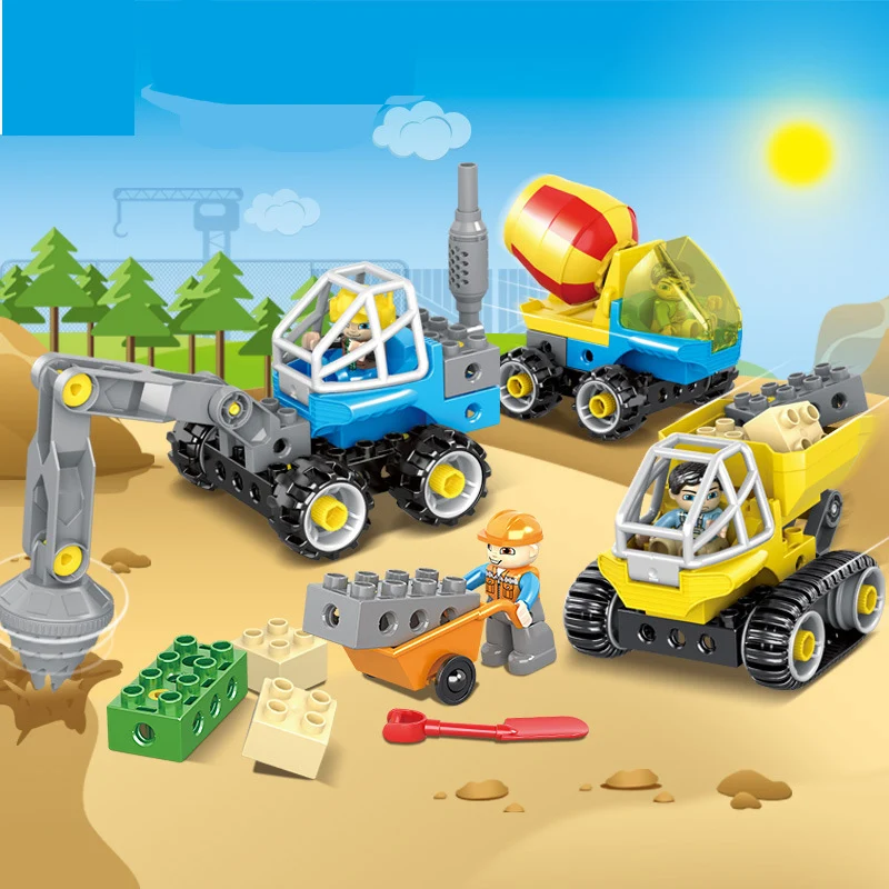 

Large Particle Diy Assembly Plugin Educational Personnel Transporter Toy Childrens Early Education Project Building Block Series