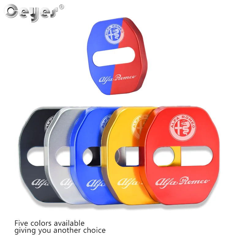 

Ceyes 4pcs Door Lock Covers Case Car Styling For ALFA ROMEO 159 Giulietta 147 Mito 156 166 Giulia GT Stelvio Brera 4C Tonale GTV