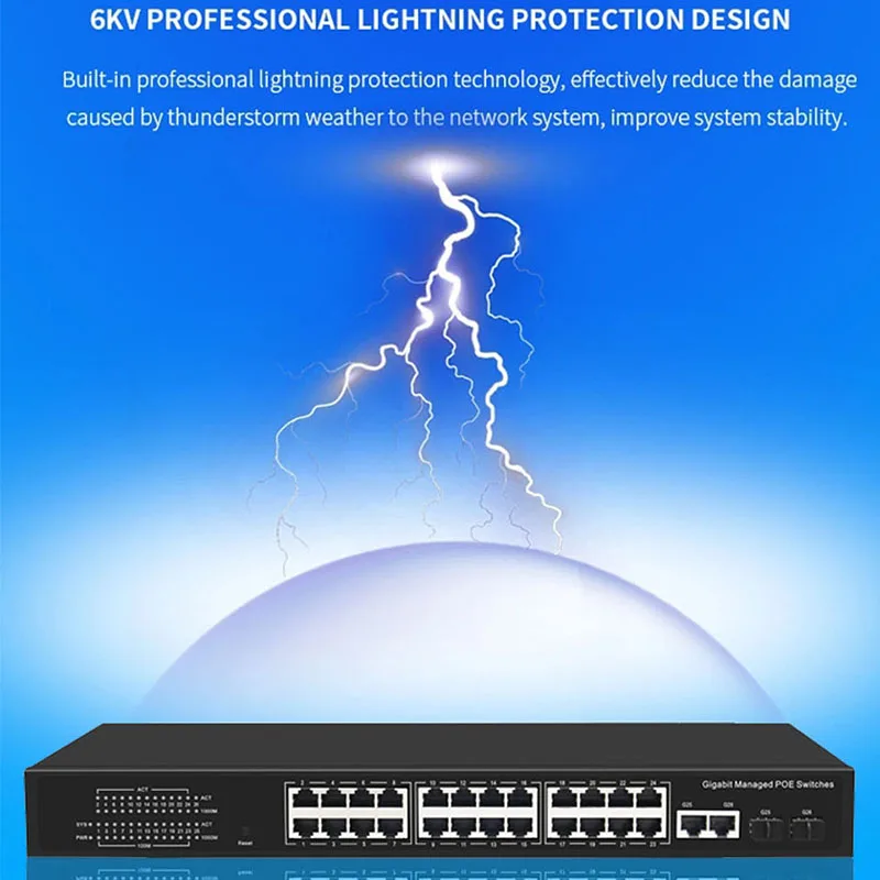 KuWFi 4/8/16/24 POE порты Gigabit коммутатор 10/100/1000 Мбит/с IEEE802.3AF/AT Стандартный RJ45