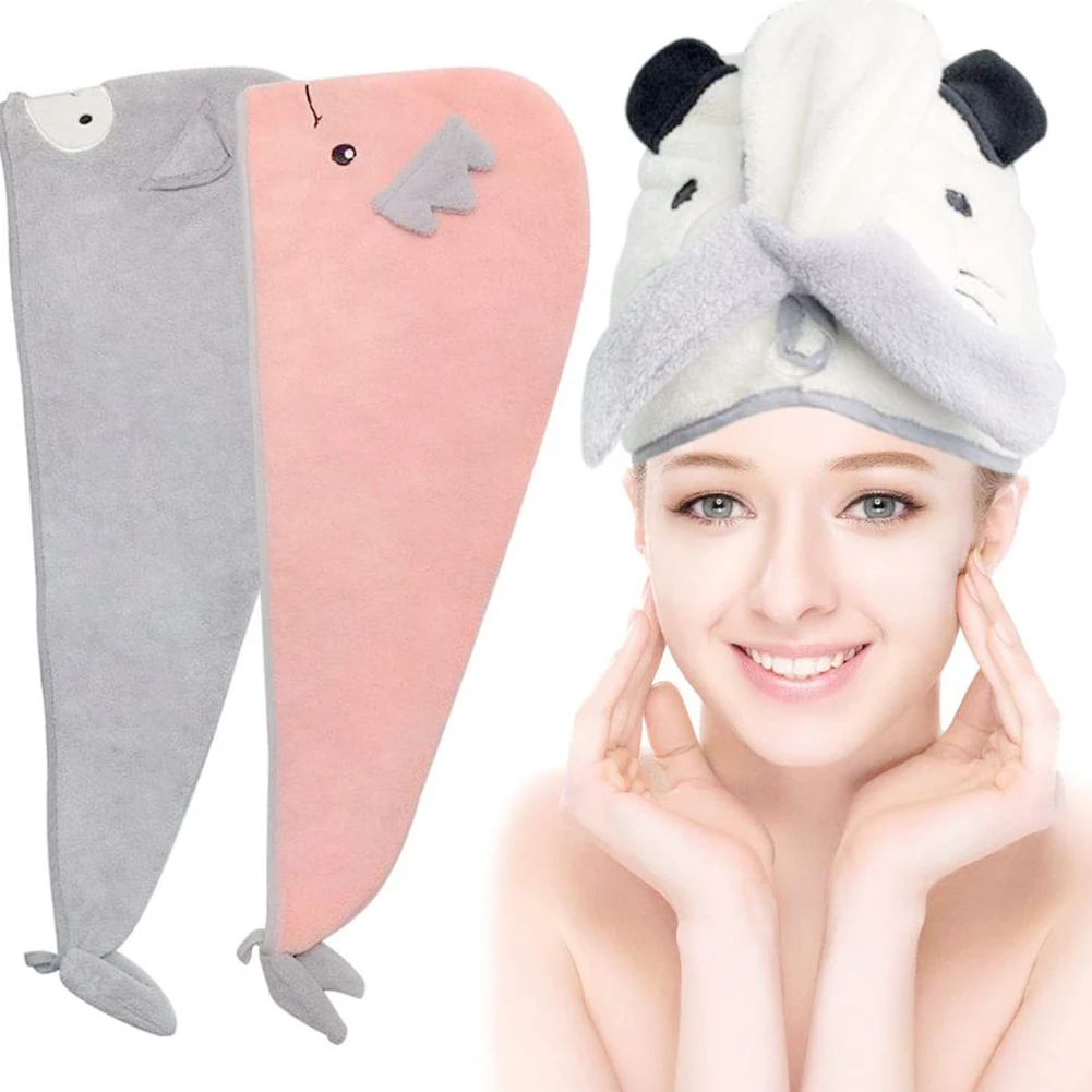 

3pcs Microfiber Hair Fast Drying Dryer Towel Bath Wrap Hat Quick Cap Turban Dry Quick Drying Lady Household Bath Tool