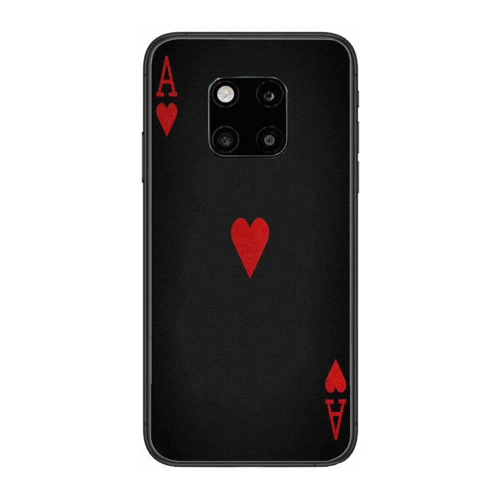 

Exquisite Poker HD Phone Case For Huawei mate 30 10 20 40 Lite Smart Z Pro Black Etui 3D Coque Painting Hoesjes case