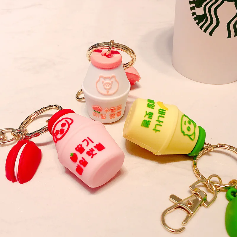 2020 ПВХ Макарон контейнеры для йогурта брелок ключей сумка декоративные подвески