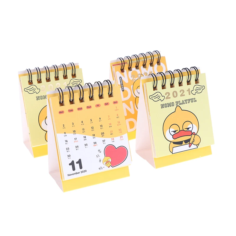 

1PC 2021 Cartoon Mini Desktop Paper Calendar dual Daily Scheduler Table Planner Mini Desk Calendar DIY Portable Desk Calendars