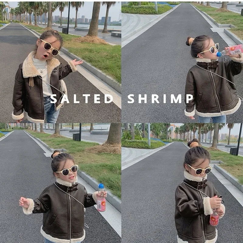 Одежда для маленьких девочек детские Куртки из искусственной кожи Новинка 2020