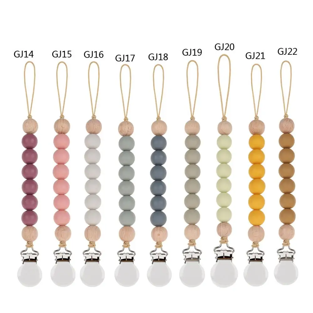 

Pacifier Clips Chain Silicone Beads BPA Free DIY Dummy Clip Holder Soother Chains Baby Teething Toys Chew Gifts