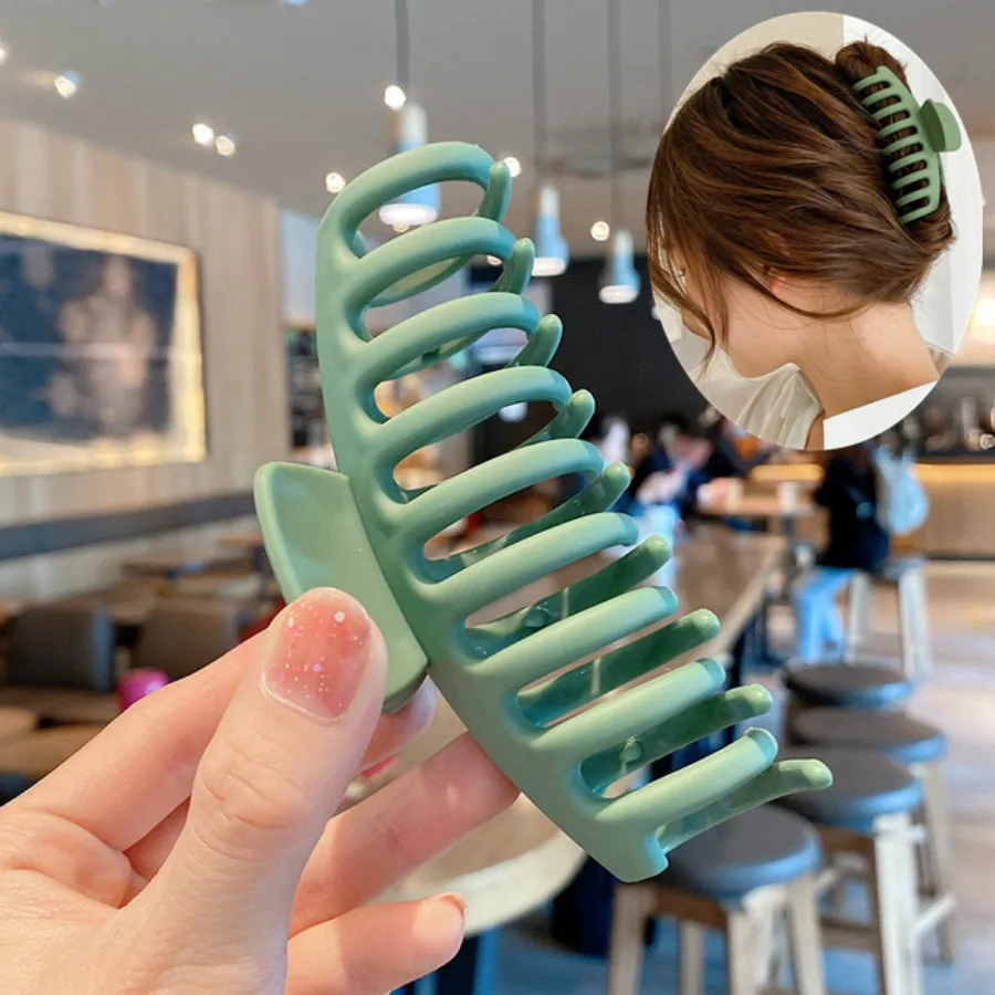 

1 @ # зеленые однотонные большие заколки для волос, элегантные матовые шпильки для волос, заколка, головной убор для женщин и девушек, аксессу...