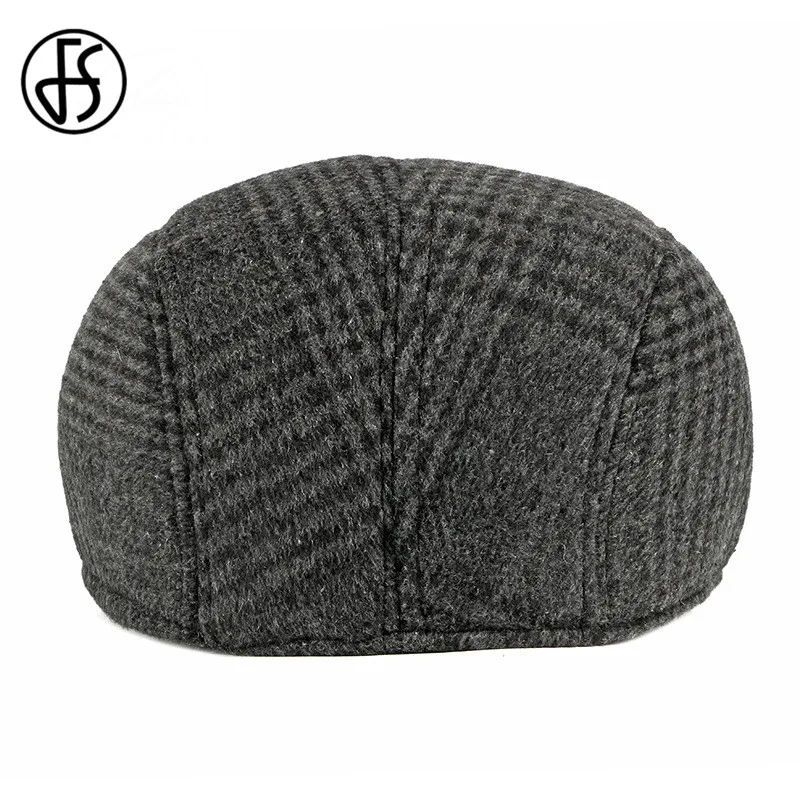 Шерстяной берет FS для мужчин и женщин регулируемые плоские черные береты в