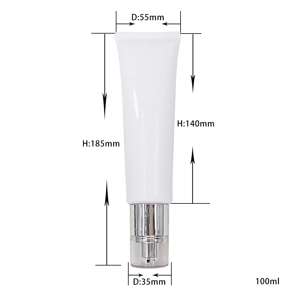 Женская 100 мл Белая пустая фотолампа с золотым/белым/серебряным безвоздушным