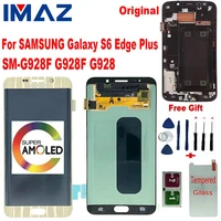 imaz original for samsung galaxy s6 edge plus sm g928f g928f g928 lcd display touch screen digitizer assembly for s6 edge lcd
