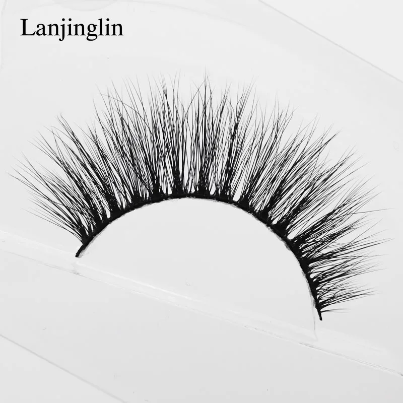 LANJINGLIN, 1 пара, 3d, норковые накладные ресницы, натуральные, длинные, накладные ресницы, для наращивания, сексуальные, для макияжа, красивые, бесклевые, оптом