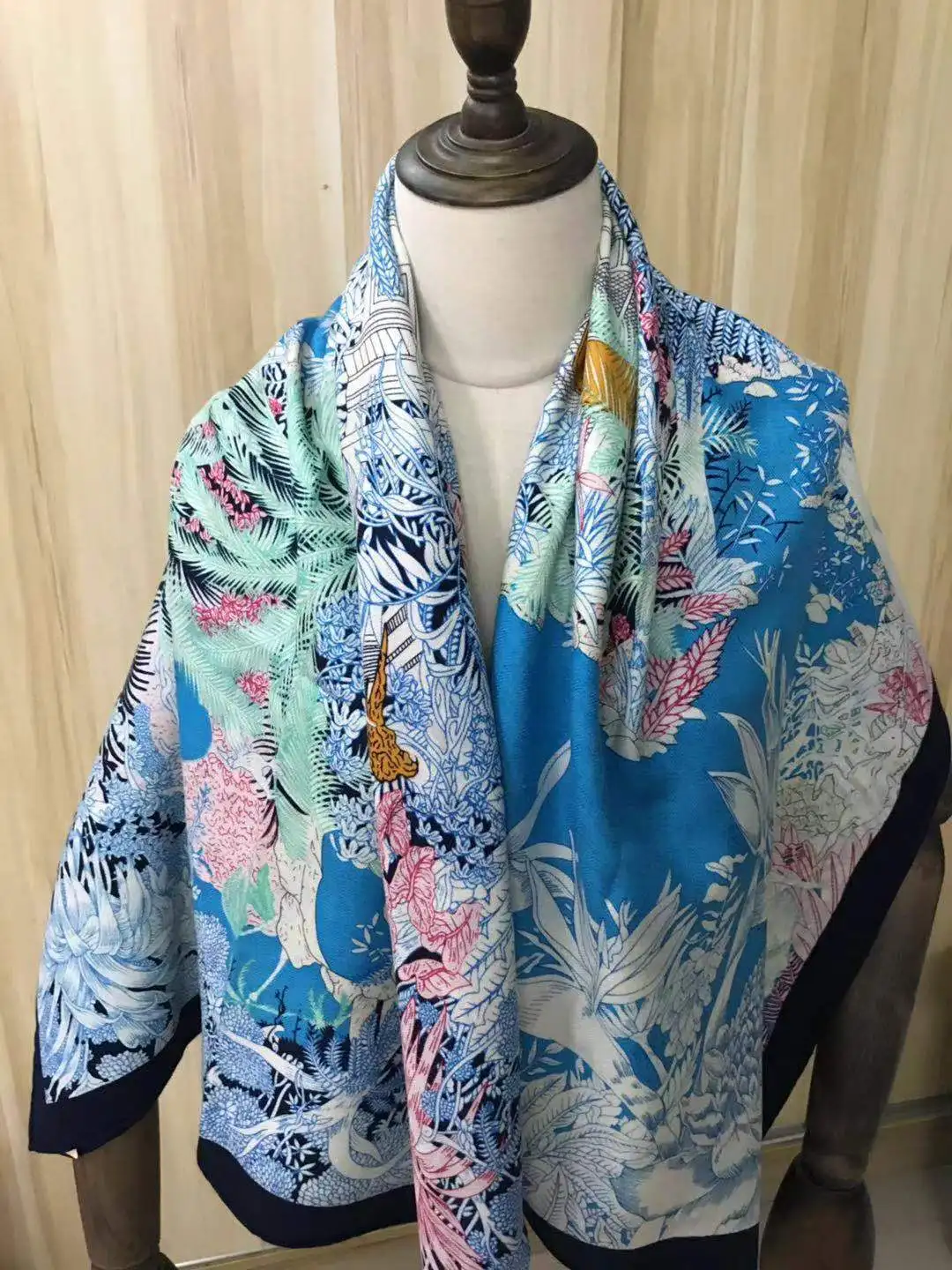 2021 new arrival autumn spring classic tree 140*140 cm colorful scarf 65% cashmere 35% silk scarf wrap for women lady girl