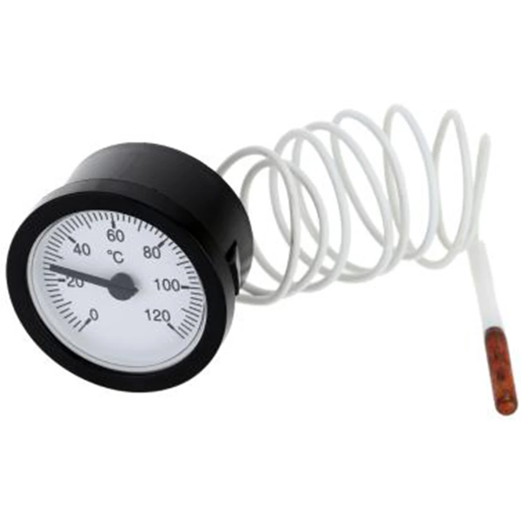 

52mm Dial Thermometer Capillary Temperature Gauge with 1.15m Sensor 0-120 Degree Centigrade for Measuring Water Liquid Gauge