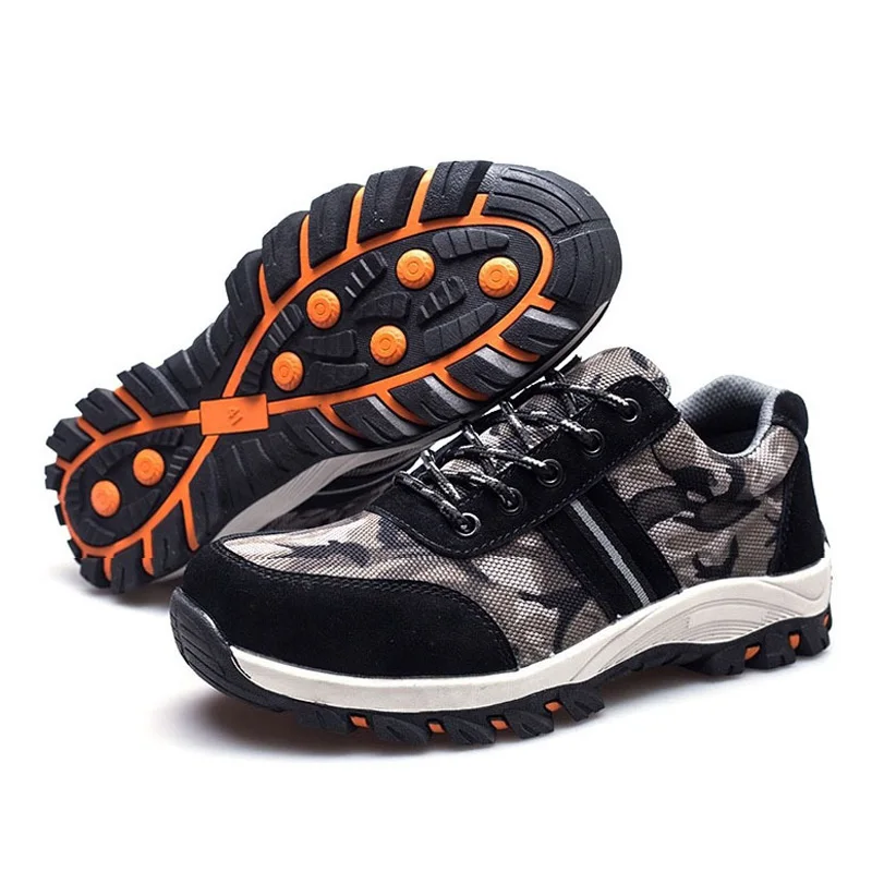 

Work Safety Boots Man Shoes Steel Toe Indestructible Shoes Anti-puncture Safety Shoes Men Boots Slip-on Male Shoes Adult Sneaker