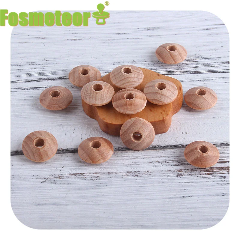 

Fosmeteor Beech Wooden Abacus Beads Natural Wood Bead for DIY Nursing Pacifier Teether Clips DIY Pacifier Chain Accessories