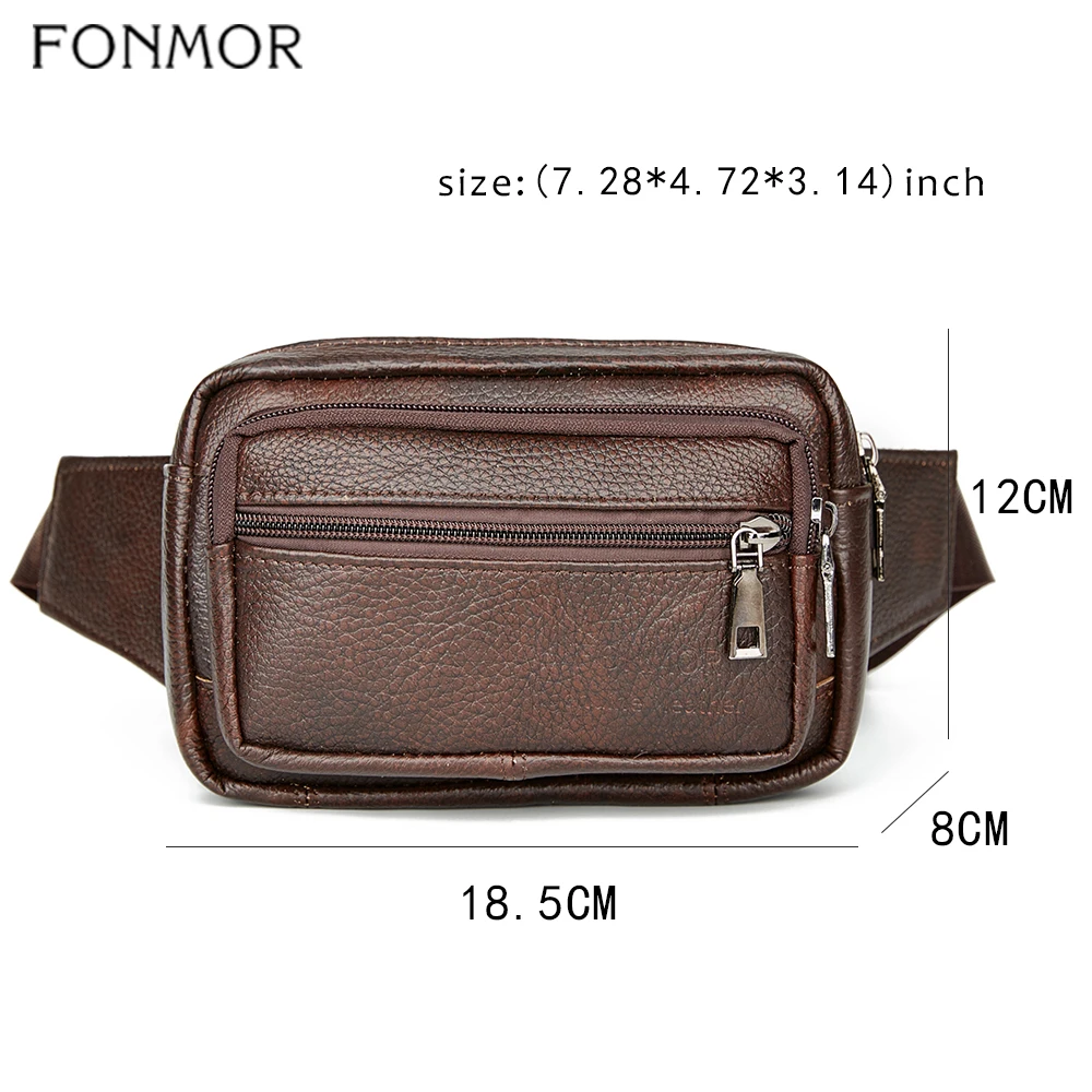 Поясная Сумка из натуральной кожи для мужчин многофункциональная забавная