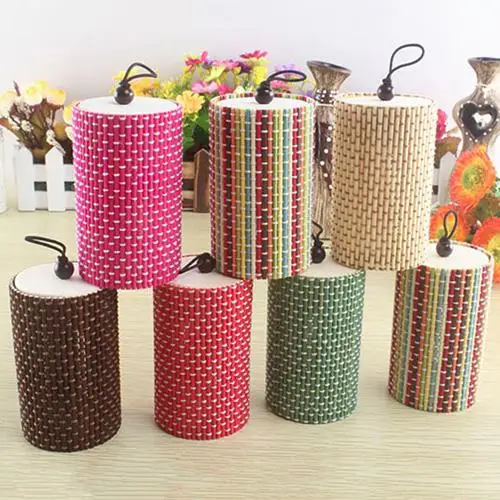 Уникальные цилиндрические украшения Бамбуковая деревянная коробка для хранения