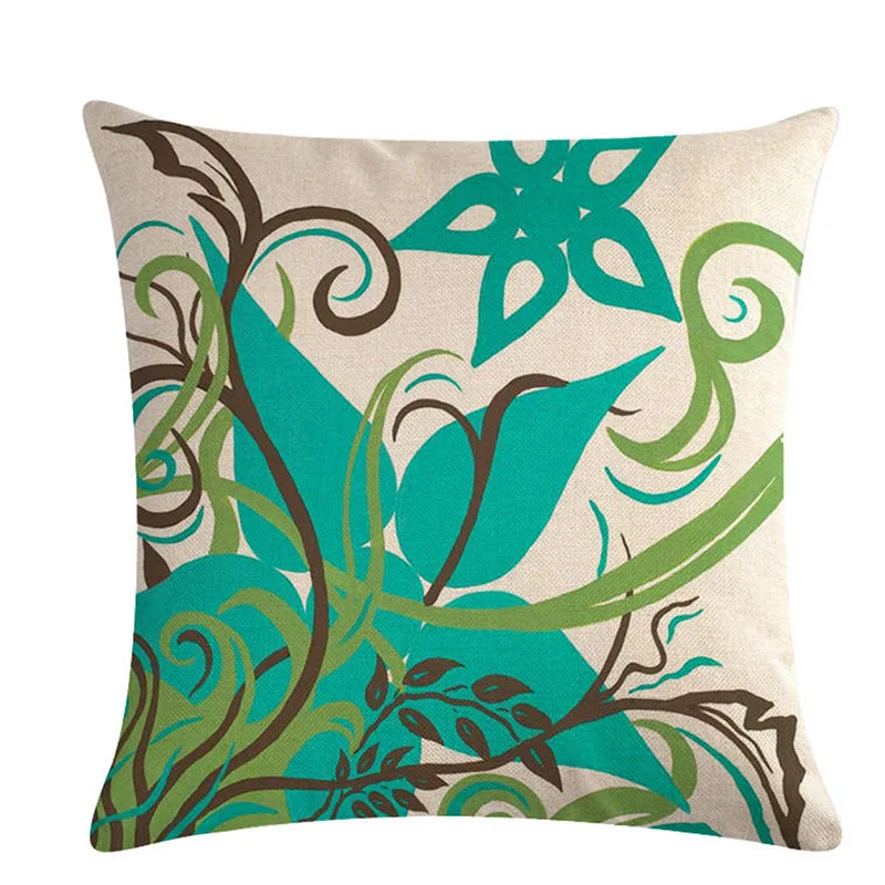 Наволочка для подушки Новое растение пять лепестков серии Лен 45*45 см диванное