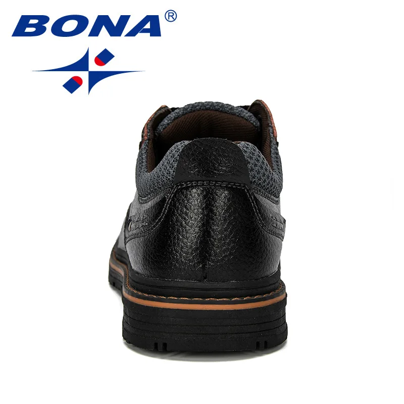 BONA 2019 New Designer Menl Leather Shoes Men Lace Up Formal Work Safety Man Round Toe Office Male Comfortable | Обувь
