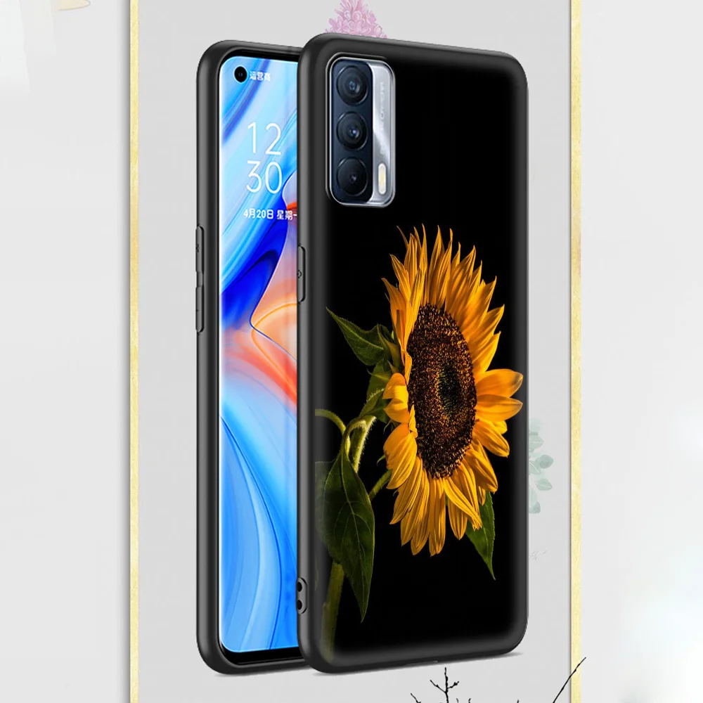 

Silicon Back Case For Realme C3 C11 5 6 7 7i C15 X7 V15 X50 Pro 5G XT Q2 Q2i C20 Phone Cover Funda Summer Daisy Sunflower Floral