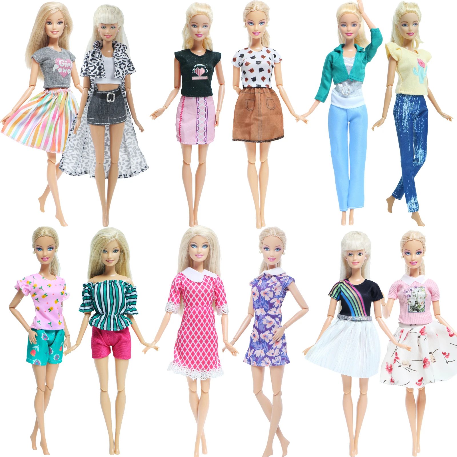 Модная одежда повседневная для близнецов юбка платье Одежда куклы Барби девочки