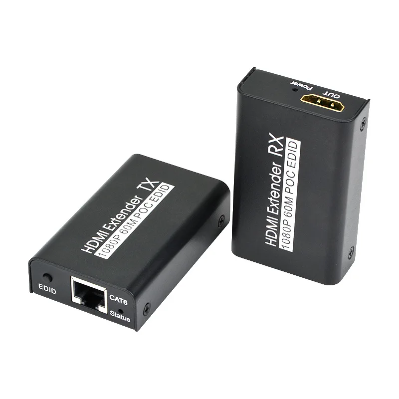 

60 м 1080p 3D HDMI удлинитель HDMI передатчик приемник через Cat 5e/6 RJ45 Ethernet конвертер