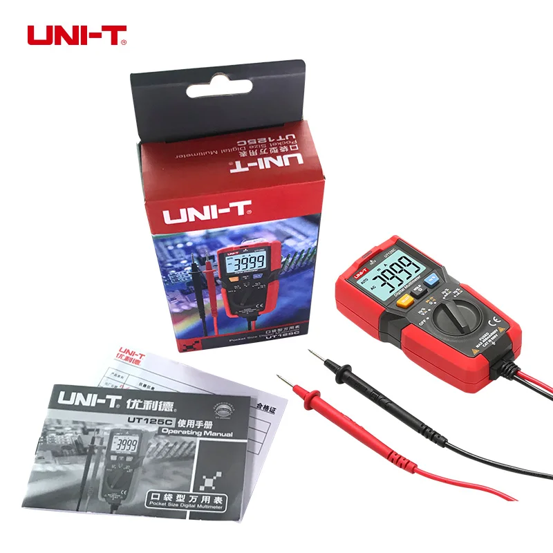 UT125C ручной карманный цифровой мультиметр AC / DC Тестер напряжения multimetro uni-t Amp Ohm Cap Hz NCV - Цвет: ut125c