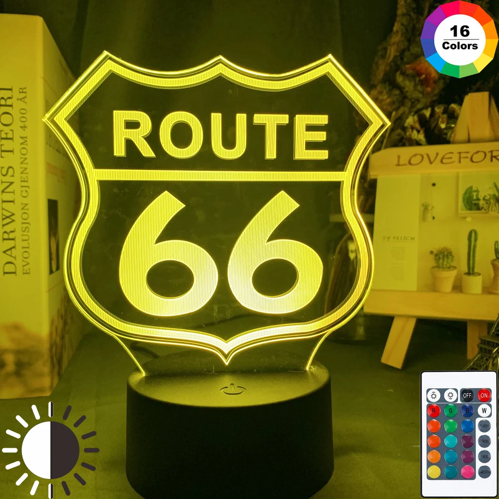 Светодиодный ночсветильник Route 66 для украшения дома гаджет будет Роджерс шоссе