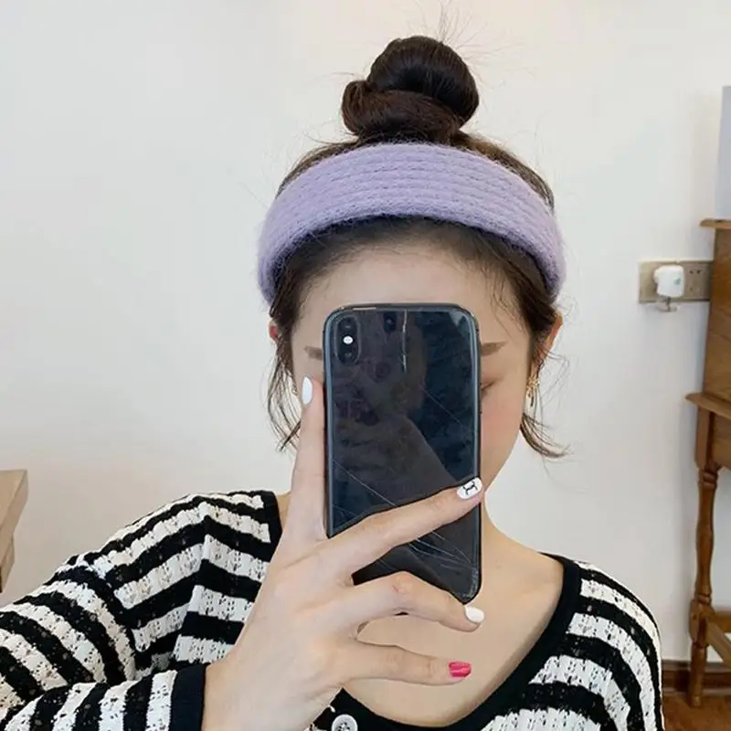 

2021 зимний теплый Wol Gebreide Haarband Hoofdband Vrouwen Meisjes Haar Hoofd Hoepel Bands аксессуары Haar Sieraden Hoofdtooi