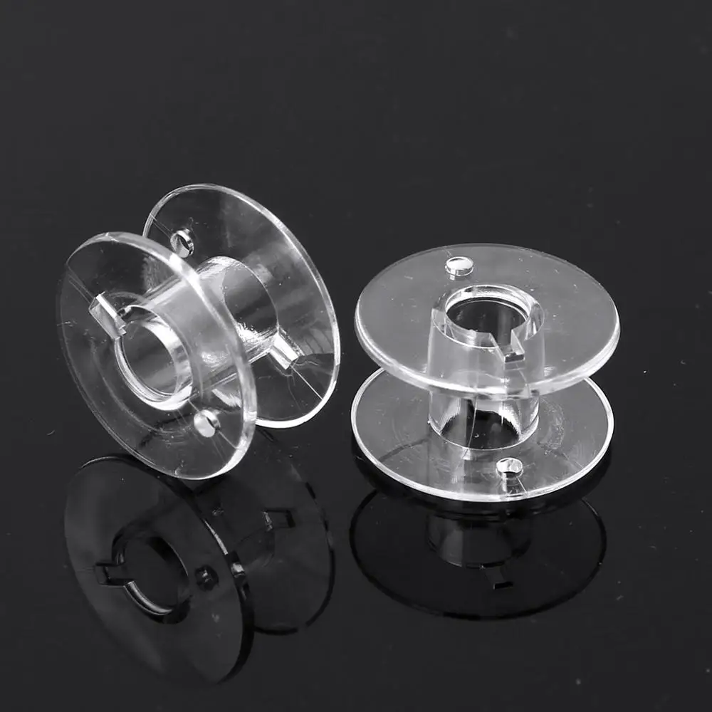 25 Empty Bobbin Spools Household Sewing Machine Plastic Coils Reel Part with Storage Box DIY Thread Organizer Accessories |
