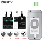 Беспроводное зарядное устройство Qi, приемник, поддержка Micro USB Type C, адаптер для быстрой беспроводной зарядки для iPhone, Android, беспроводная зарядная площадка, док-станция