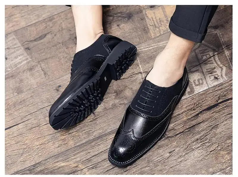 

Men's Dress Shoes Newest Pu Leather Lace-up Business Shoes Male Casual Classic Vintage Wedding Shoes Zapatos Para Hombre HA730