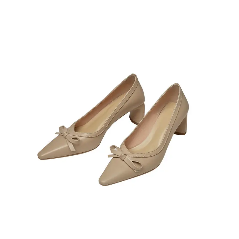 

Fashion Shoes for Women 2021 Newest Butterfly Knot Shoes Woman High Heels Shallow Spring Party Wedding Basic Women Shoes