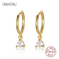 sterling silver 925 hoop earrings zircon gold earrings cute simple temperament ear jewelry earrings for women