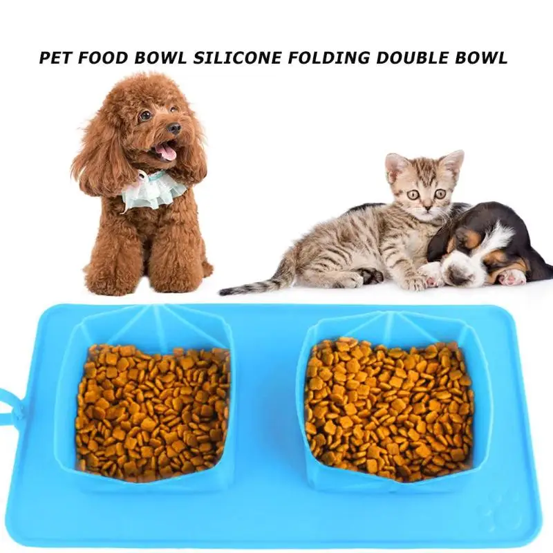 Портативная Складная Силиконовая миска для кормления собак | Дом и сад
