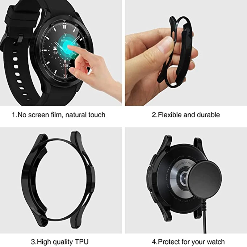 Чехол для samsung Galaxy watch 4 46 мм 42 защитный чехол из ТПУ с покрытием всего экрана