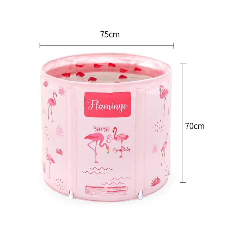 

2style Bathtub Adult Folding Bath Barrel Adult Home Insulation Body Bath Artifact Thickening Bathtub Pink Flamingo Blue Unicorn