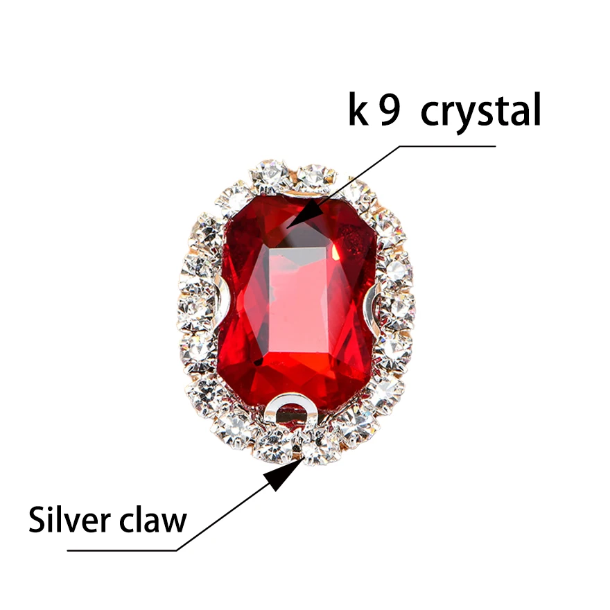 Восьмиугольные Стразы 20 шт. стразы с серебряной пряжкой в форме бриллианта