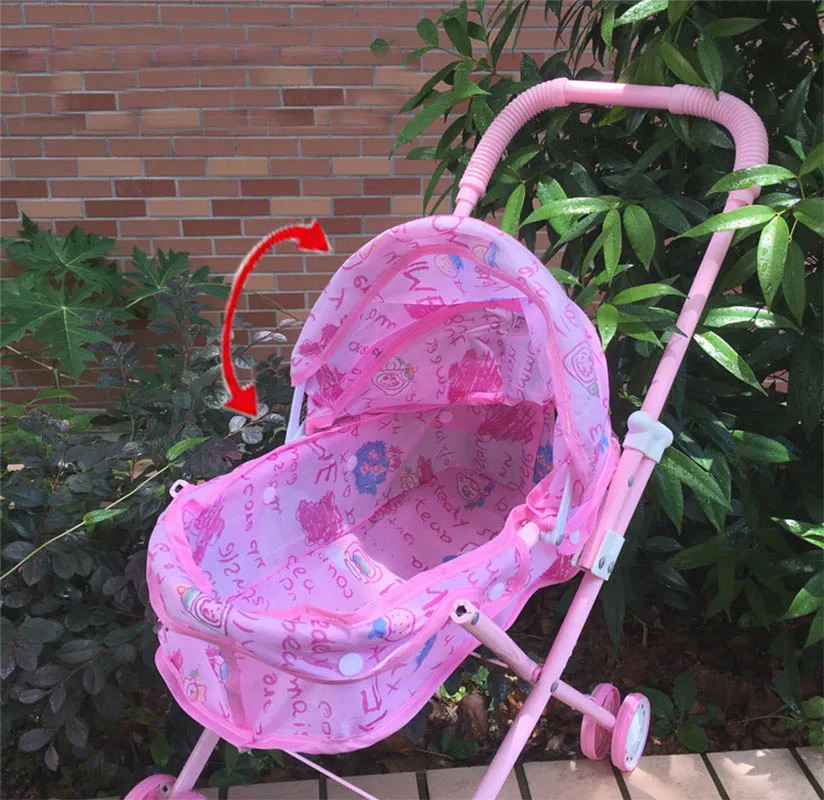 Детская кукла коляска игрушечная тележка мини усиленная железная большая с