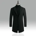 Зимняя шерстяная куртка мужская смесь Осенняя ветровка тренчкот мужской однотонный размера плюс M-5XL Мужская шерстяная куртка abrigo hombre