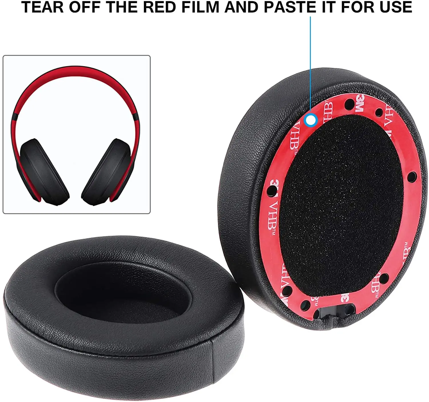 

Replacement Ear pads for Beats Studio 2.0 & 3.0 Wired/Wireless Headphones Headset Ear Cushion, Ear Cups, Earpads with Soft Prote