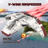 moc assembly fighter aircraft model space military series wars v wing airspeeder building blocks bricks kids diy toys xmas gifts