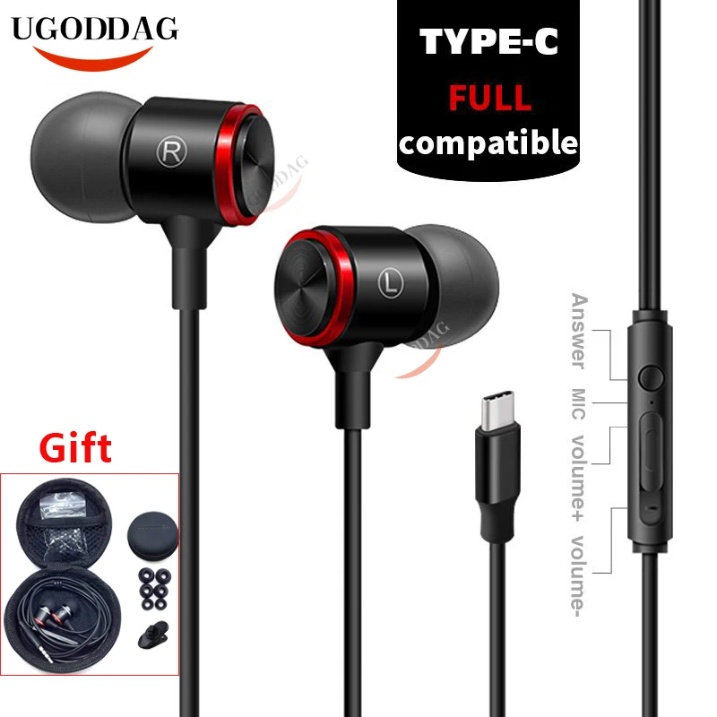 

Наушники-вкладыши с разъемом USB Type-C и микрофоном