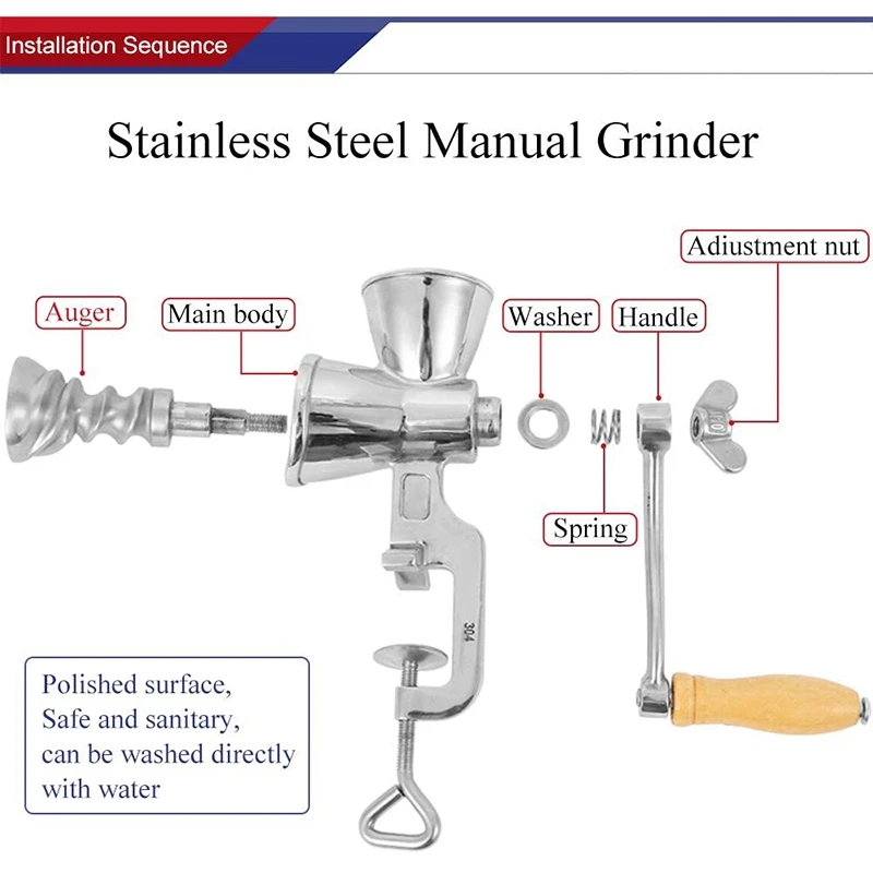 Miglior Manuale Di Grano Smerigliatrice A Mano Manovella Mulino Di Grano In Acciaio Inox Cucina Di Casa Strumento Di Macinazione Per Il Caffè Riso Mais Soia