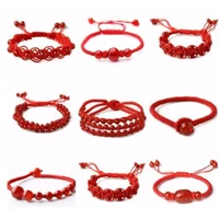 new natural red agate charm bracelets for women handmade braiding red string bracelet refined ethnic bracelet jewelry