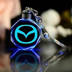1 шт. 3D стеклянный металлический разноцветный светильник брелок для mazda значок автостайлинг автомобильные аксессуары мужская деловая искусственная кожа