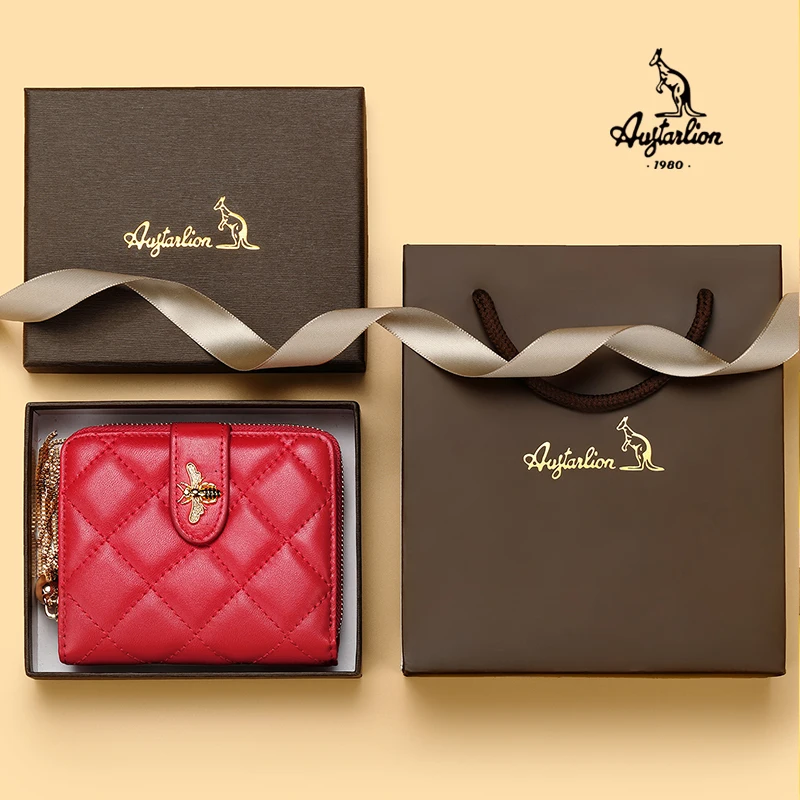 AUGTARLION многофункциональный женский кошелек Маленький милый короткий из овчины