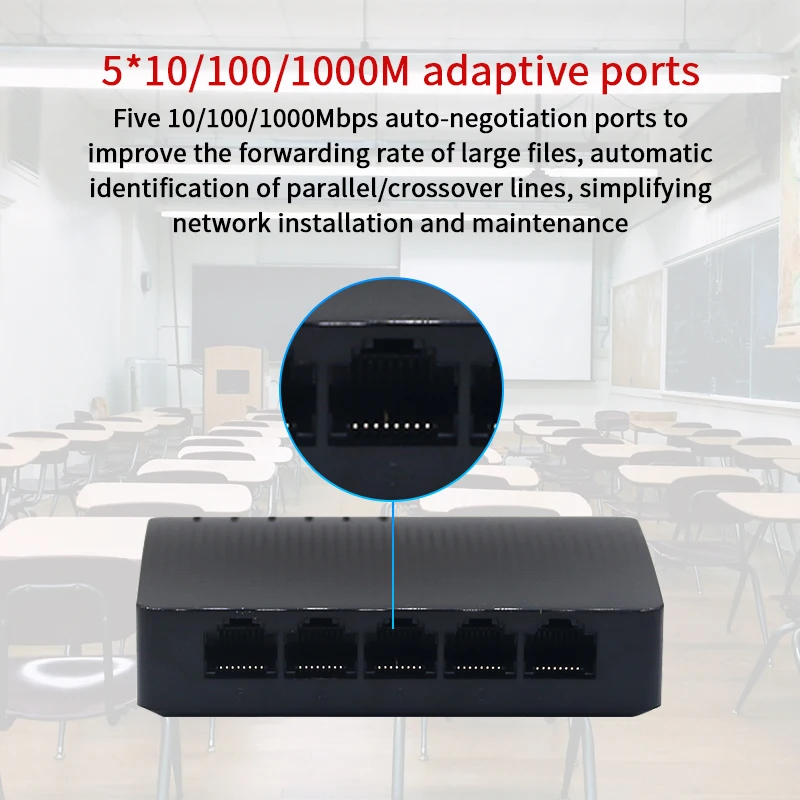 JSMAX JSSG105 Ethernet Switch 5 Gigabit Port Desktop 10/100/1000Mbps RJ45 Soho | Network Switches